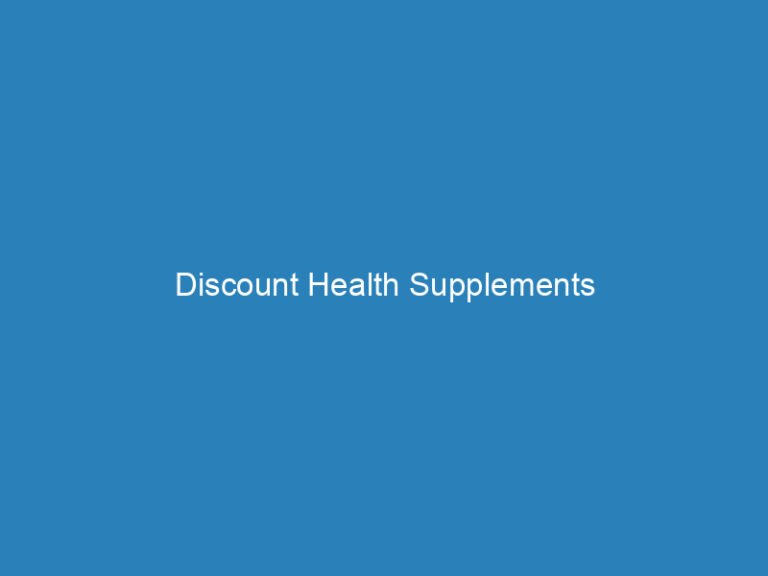 Discount Health Supplements