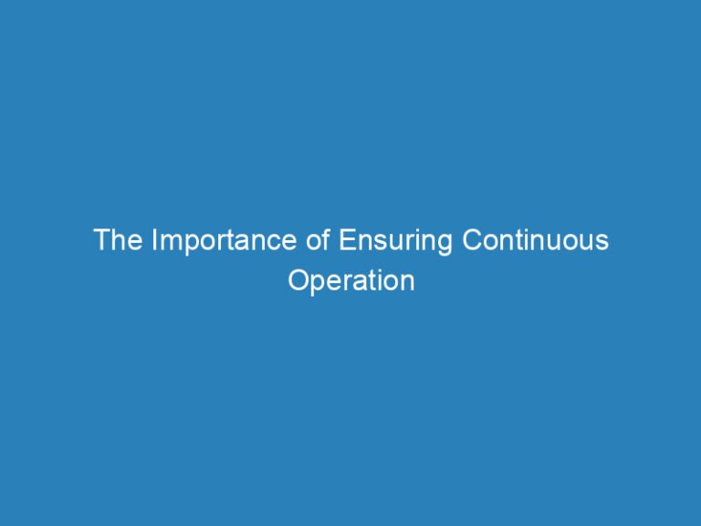 The Importance of Ensuring Continuous Operation of Critical Government Functions